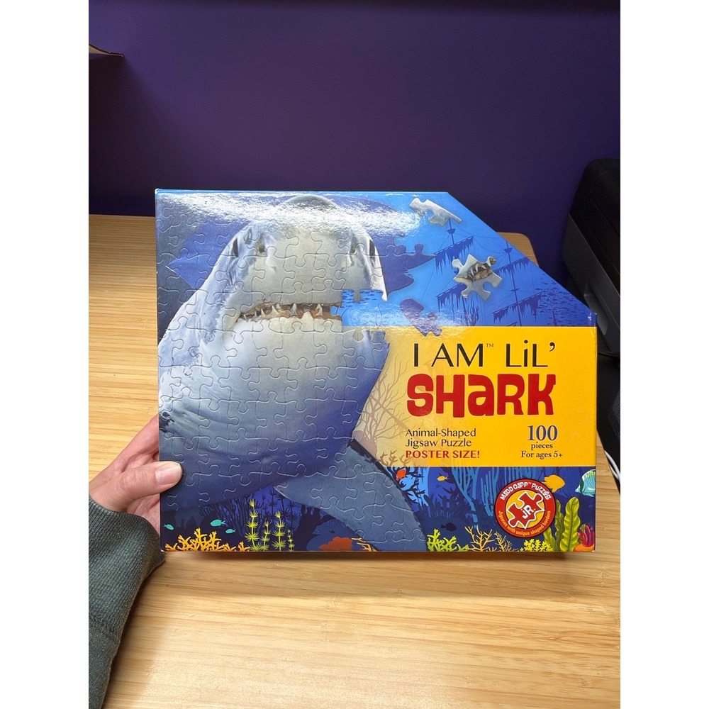 Madd Capp Jr I Am Lil Shark 100 Piece Animal Shaped Jigsaw Puzzle Complete